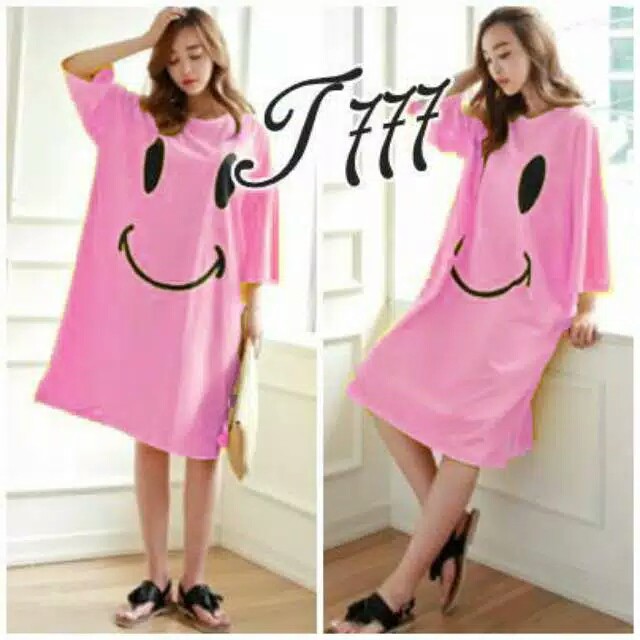 long dress maxi big size jumbo smile senyum ceria fashion wanita daster jumbo good quality