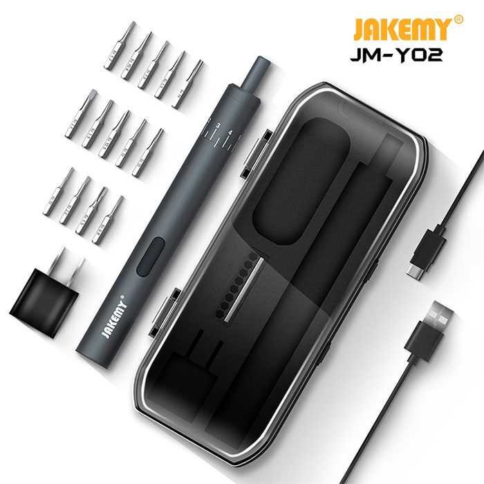 Jakemy 18 in 1 Obeng Elektrik Rechargerable Adjustable Torsion JM-Y02