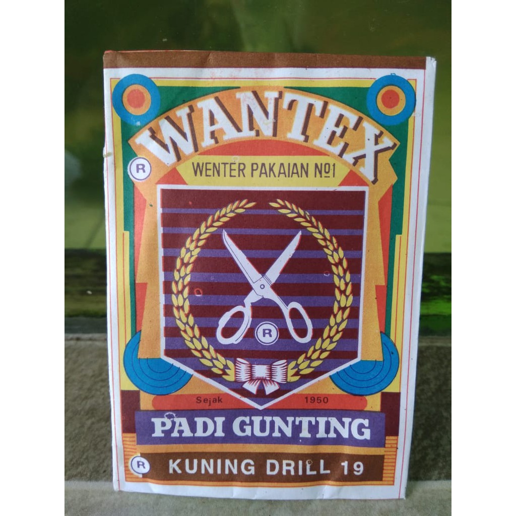 Pewarna Kain Pakian Wantex Cap Padi Gunting Naptol Warna Kuning Drill