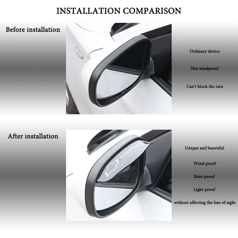 2pcs Visor Kaca Spion Samping Mobil Untuk Chevrolet spin spark trailblazer aveo optra sail cruze