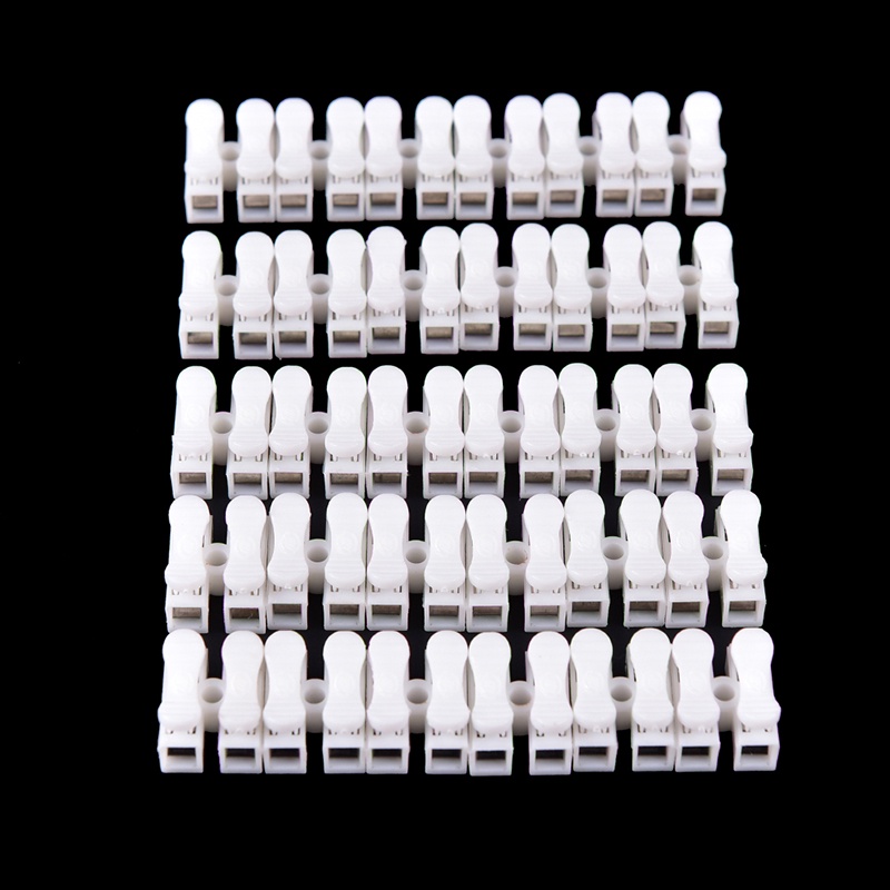 （✔✔❤30pcs Terminal Konektor Kabel 2 Pin Self Locking Warna Putih