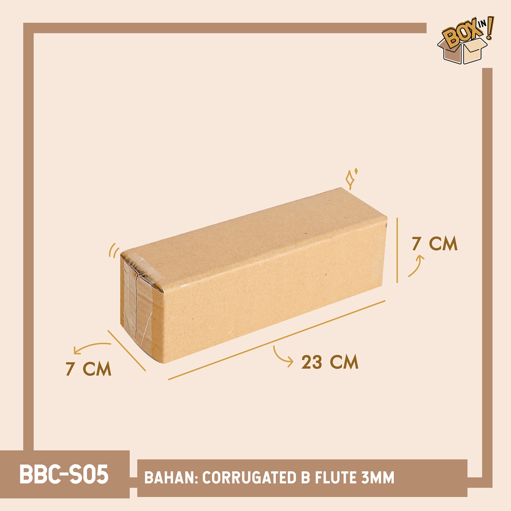 

7 x 7 x 23 cm (BBC-S05) | B FLUTE | KARDUS | CORRUGATED BOX | PACKING | PACKAGING