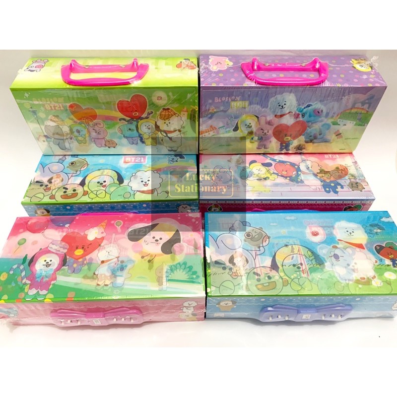 Kotak pensil bt21 kode + lampu 3D/ tempat pensil bt21 kode + lampu 3D seri 398