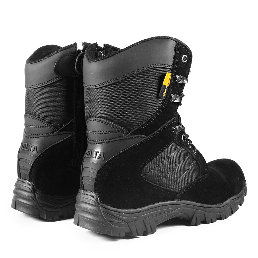 Sepatu Pria DLT Cordura 8inci Tinggi Boots Safety Ujung Besi Bots Kerja Laki Adventure Bikers Hiking