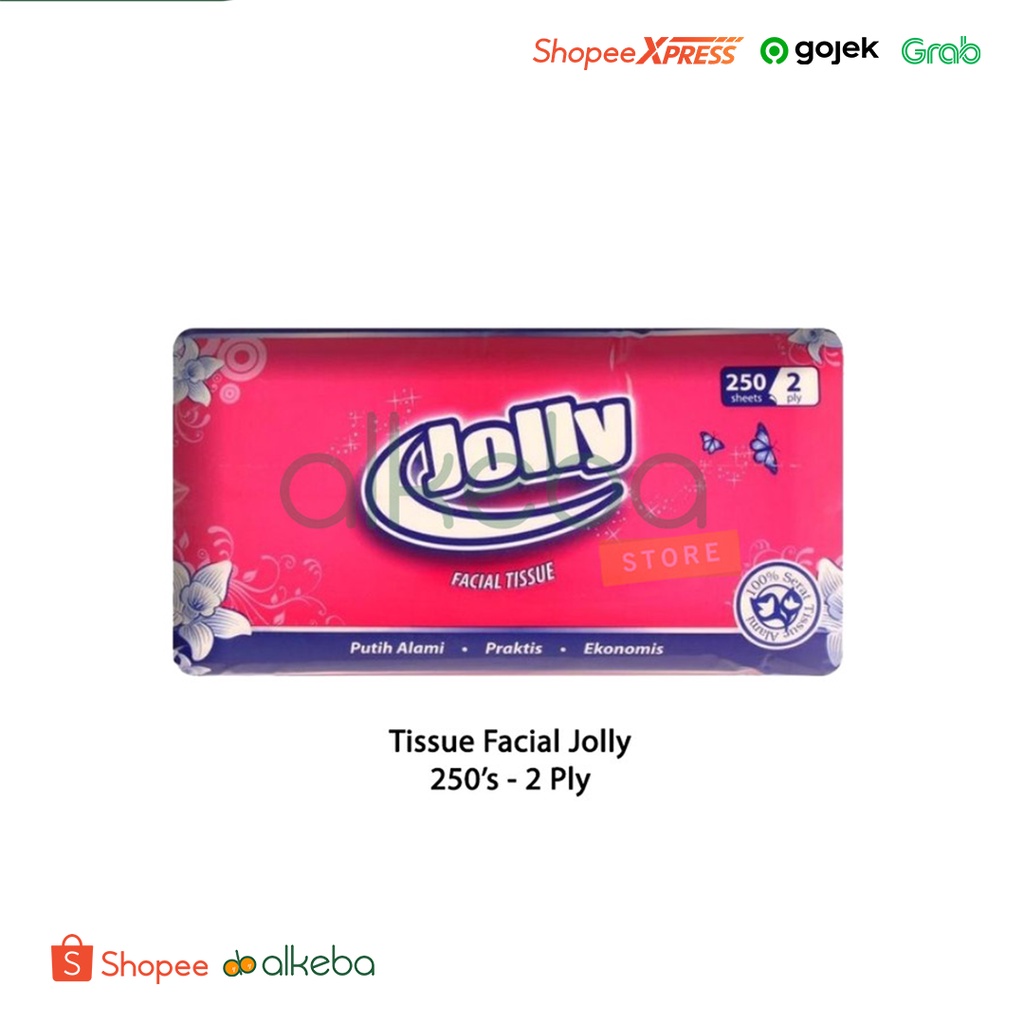 Tissue Facial Jolly 250's 2 ply Tissu Wajah Lembut Tisu 250 Sheet