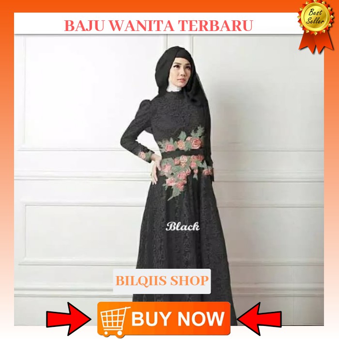 Gamis Rosalinda Dress Pesta Hijab Fashion Wanita Muslim