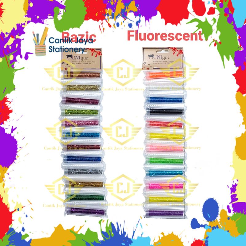 

1 RENTENG / 12 PCS Glitter Bubuk Serbuk UNIQUE AK-52 / AK-53