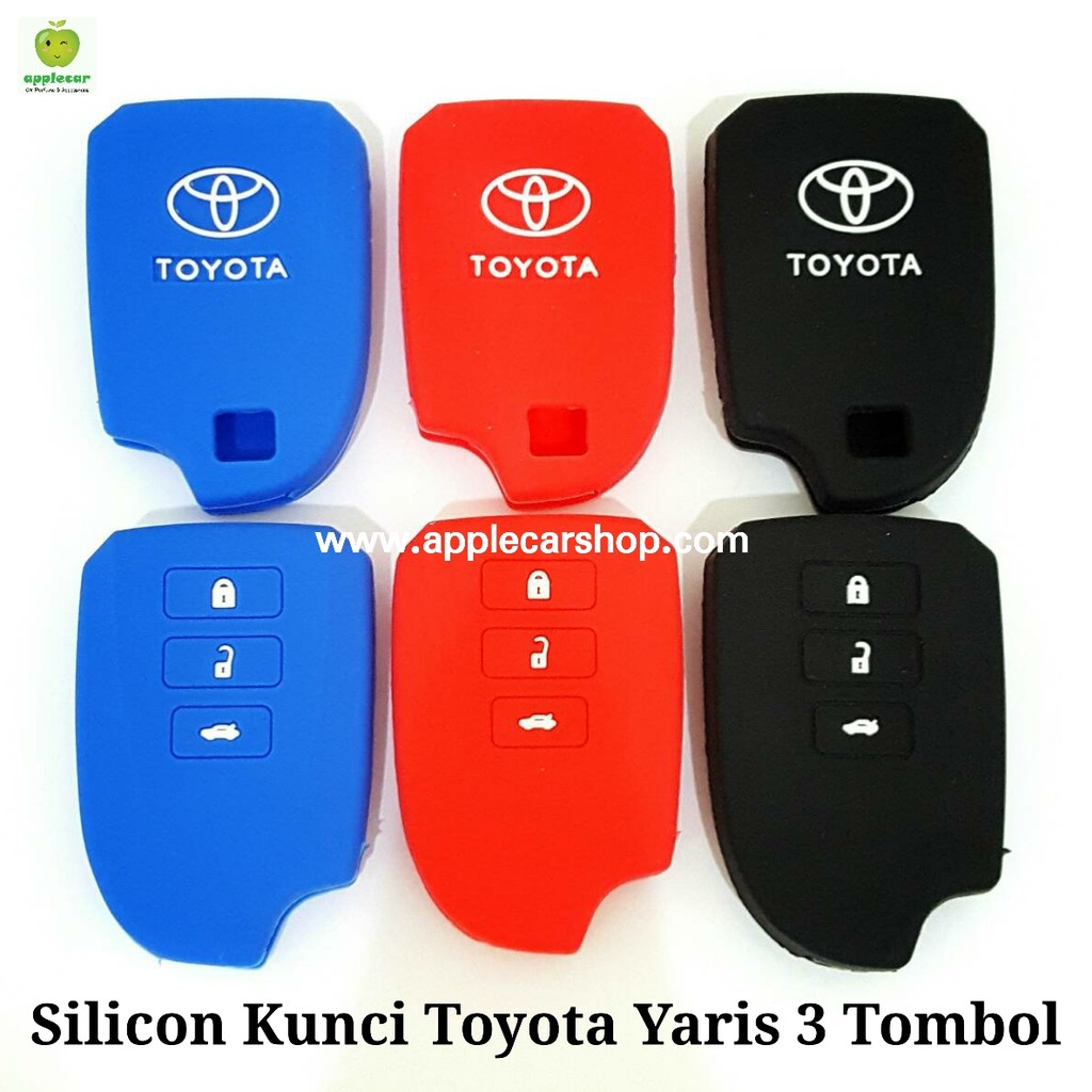 Cover kondom sarung silicon silikon  remote kunci mobil toyota yaris 3 tombol