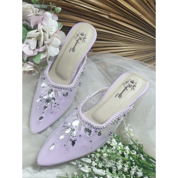 sepatu alunna lilac tinggi 7cm lancip