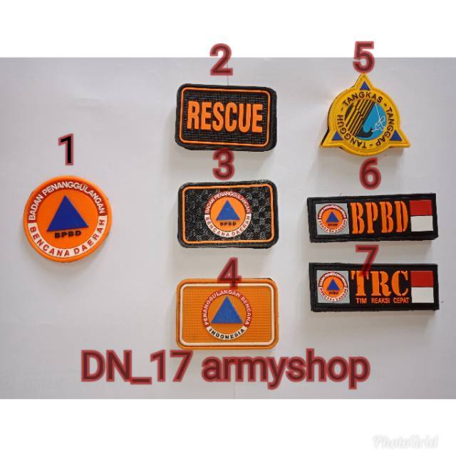 Patch Rubber BPBD/Badan Penanggulangan Daerah