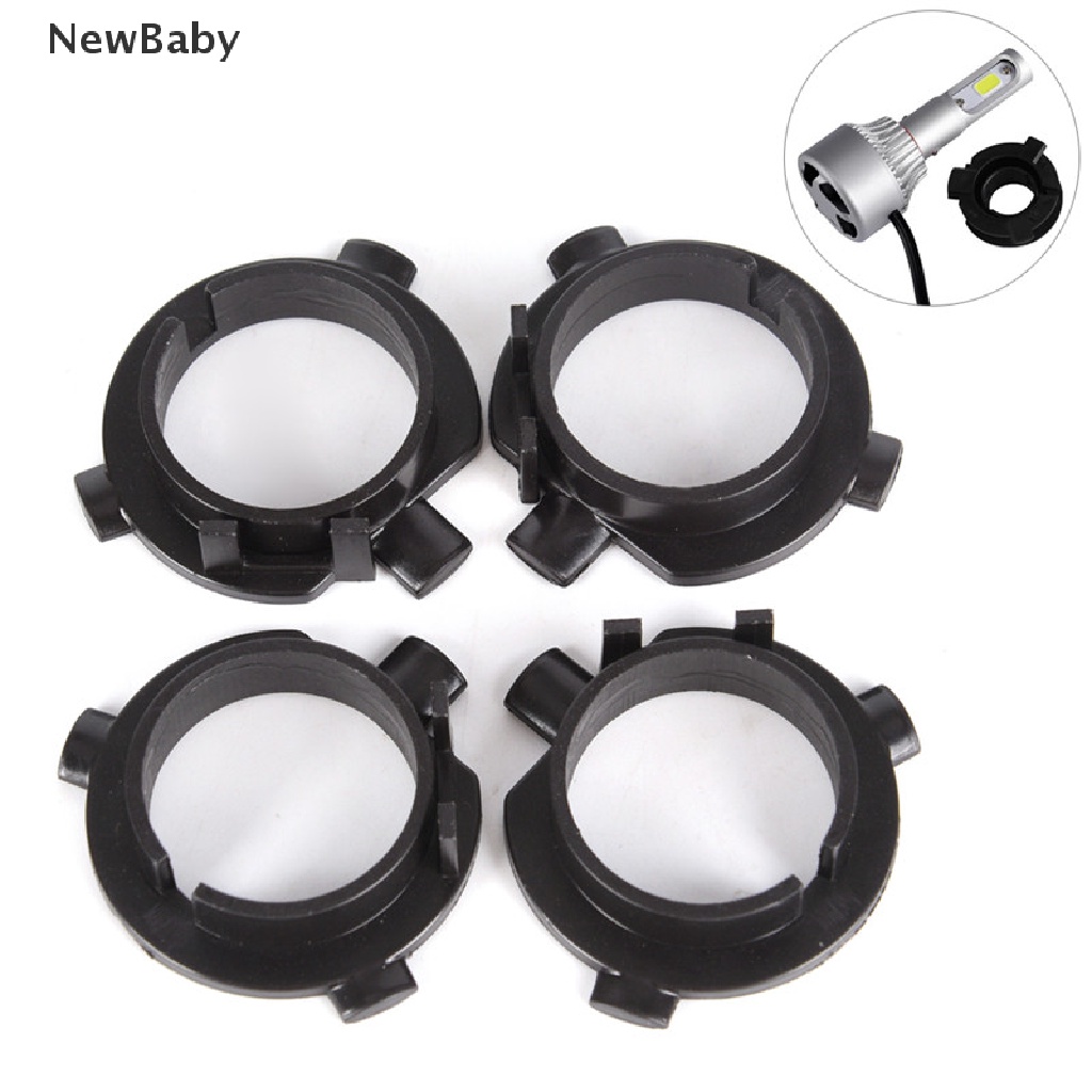 Newbaby 2Pcs Adapter Soket Lampu Depan LED H7 Untuk Mobil