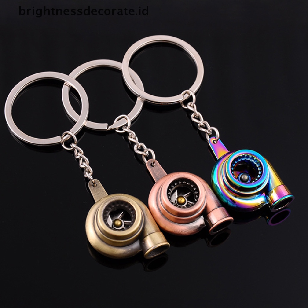 [birth] Mini Turbo Turbocharger Keychain Spinning Turbine Key Chain Ring Keyring [ID]