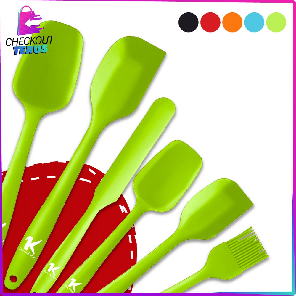 CT C276 Spatula Silikon Tahan Panas Set 6IN1 Kitchen Utensil Set Peralatan Dapur Lengkap Sutil Silicone Set Kitchen Tool