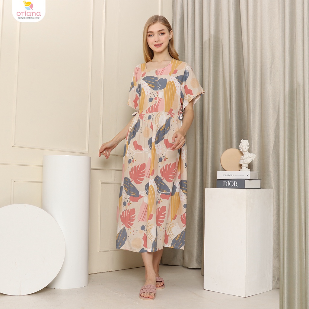 Oriana Daster Busui Pendek Calla Series-Keira Cream
