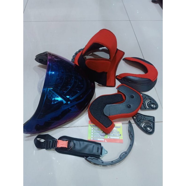 Fullset Busa helm Kyt dj maru kancing plastik + kancing besik + Kaca helm kyt dj maru kancing plastik