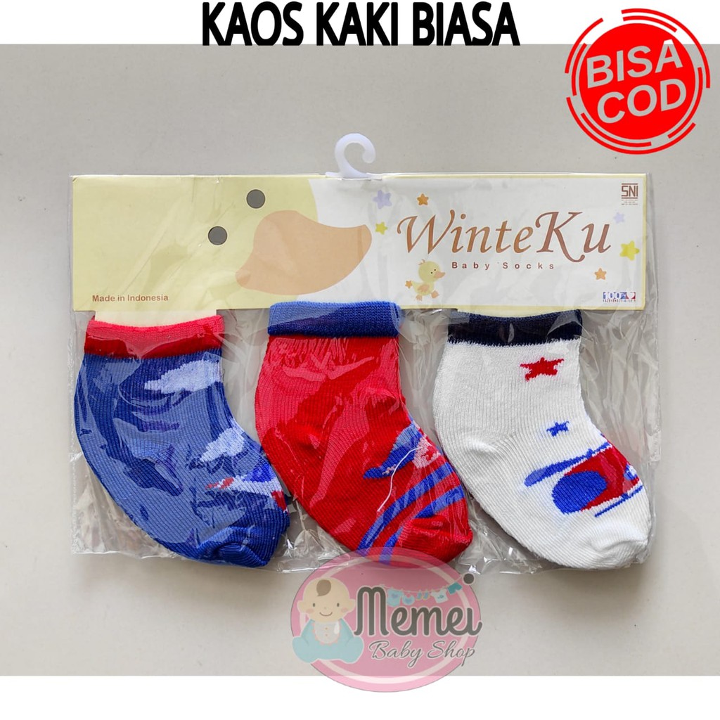 Kaos kaki bayi 3 in 1 WINTEKU isi 3 pasang murah berkualitas perlengkapan bayi lahirl