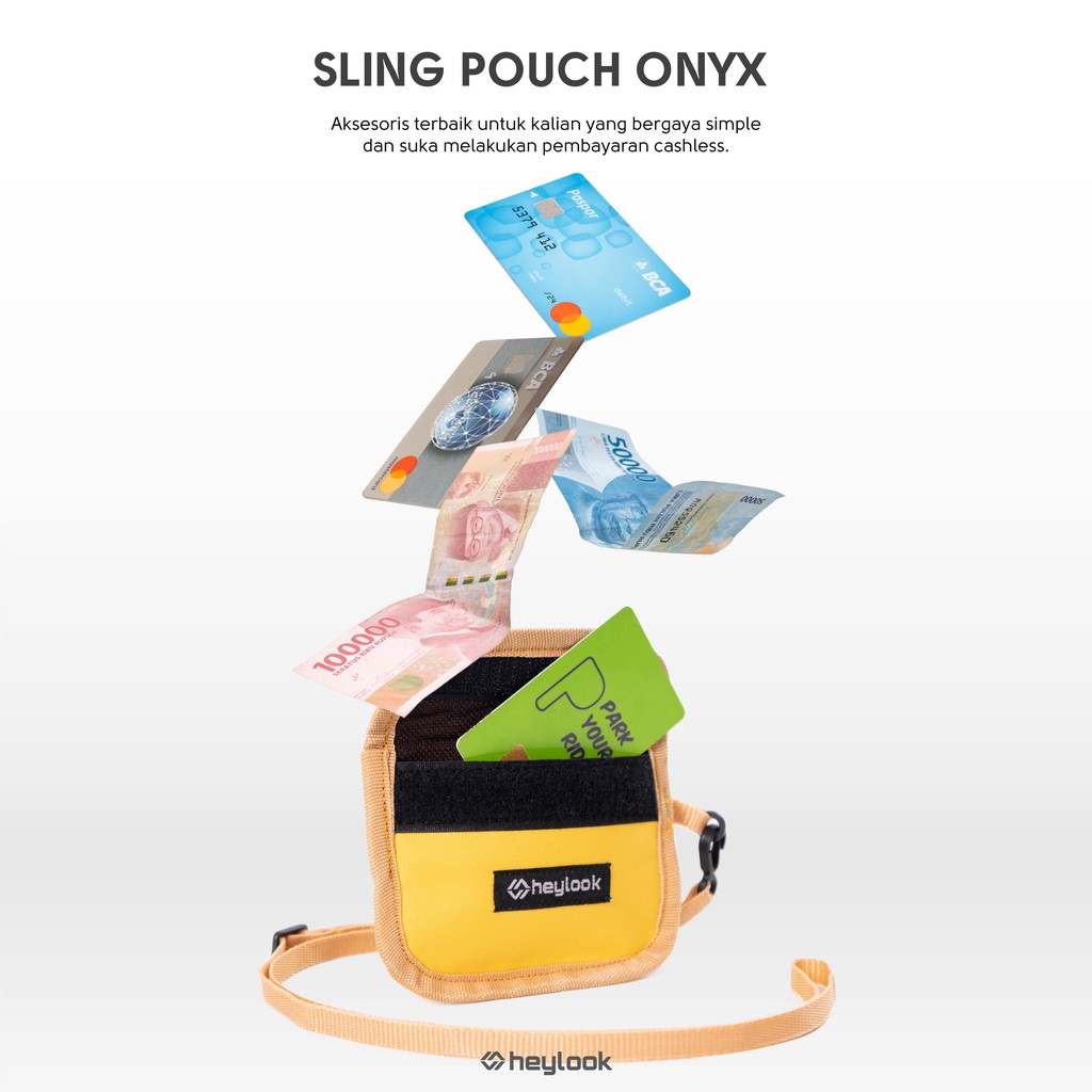 HEYLOOK Project - Sling Pouch ONYX Pouch Wallet Dompet Kartu Sling Bag Pouch Dompet Koin Neckbag Card Holder