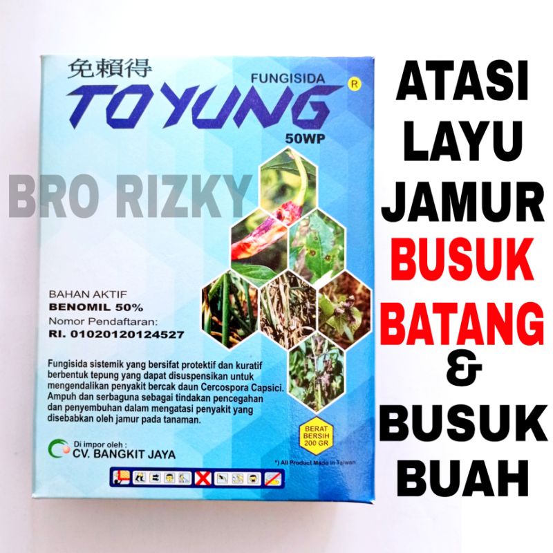FUNGISIDA SISTEMIK TOYUNG 200gr  ATASI LAYU FUSARIUM - BERCAK DAUN - BUSUK BATANG - BUSUK BUAH