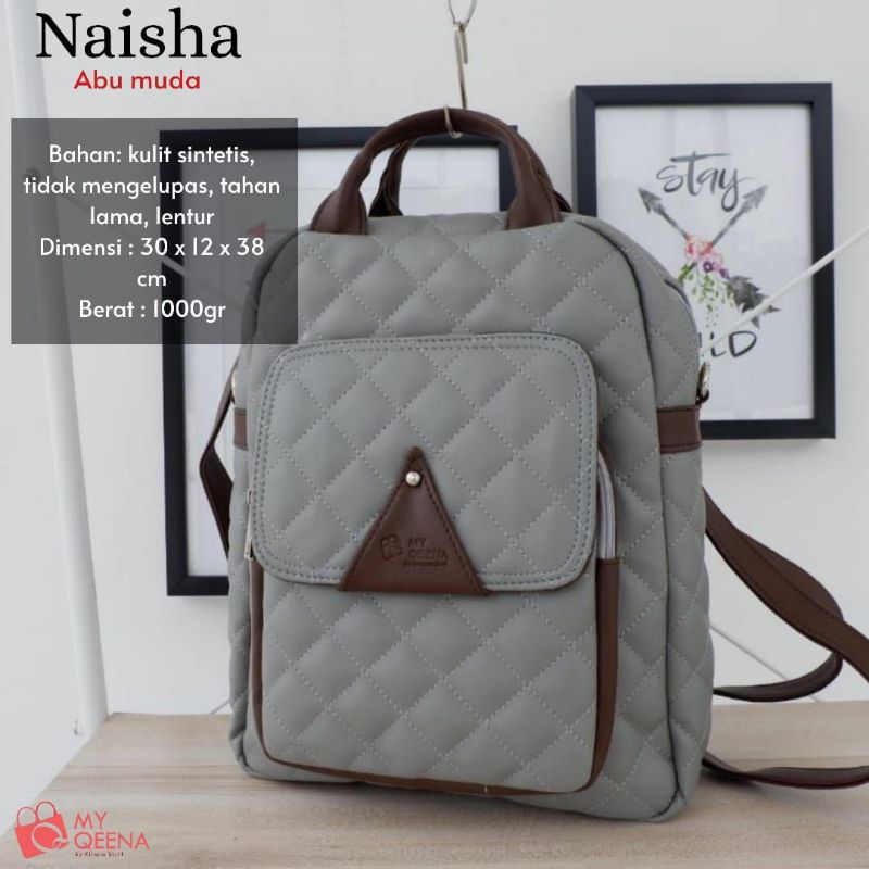 Naisha Ransel Wanita My Selempang Tas Murah Kekinian Original Kerja Kecil Pesta Kondangan Kulit Bran