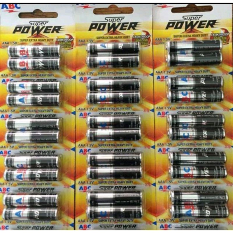 Battery Baterai Batere ABC Super Power AAA A3 ( 12 buah )