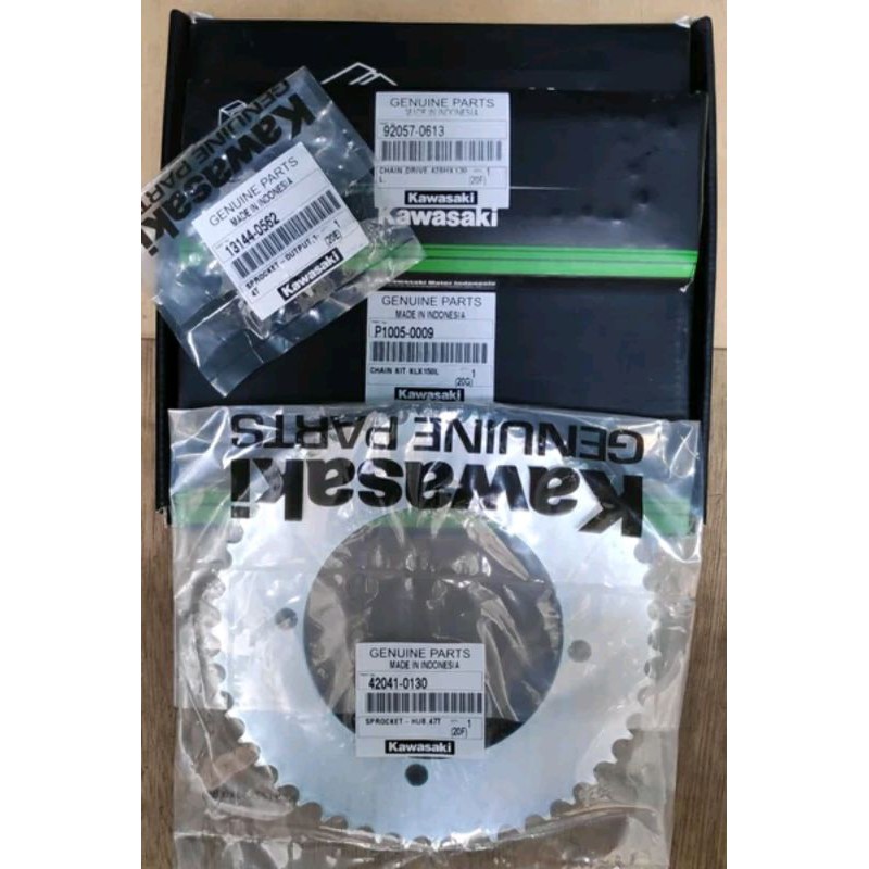 Gear set KLX 150 gear depan 428-14T gear belakang 428-47T rantai roda 428H-130L