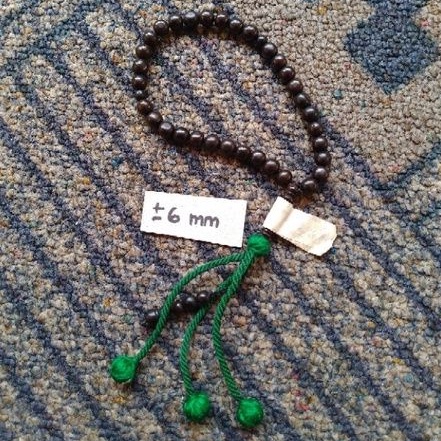 tasbih kokka bulat hitam rumbai ± 7 mm (7mm ) 33 butir ( kauka kaukah pukah pukaha kuka )