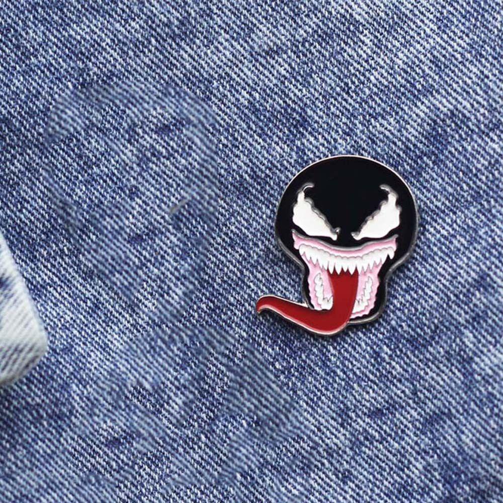 Lanfy Venom Bros Lucu Kreatif Klasik Karakter Aksesoris Perhiasan Kerah Bros Hadiah Untuk Wanita Enamel Pin