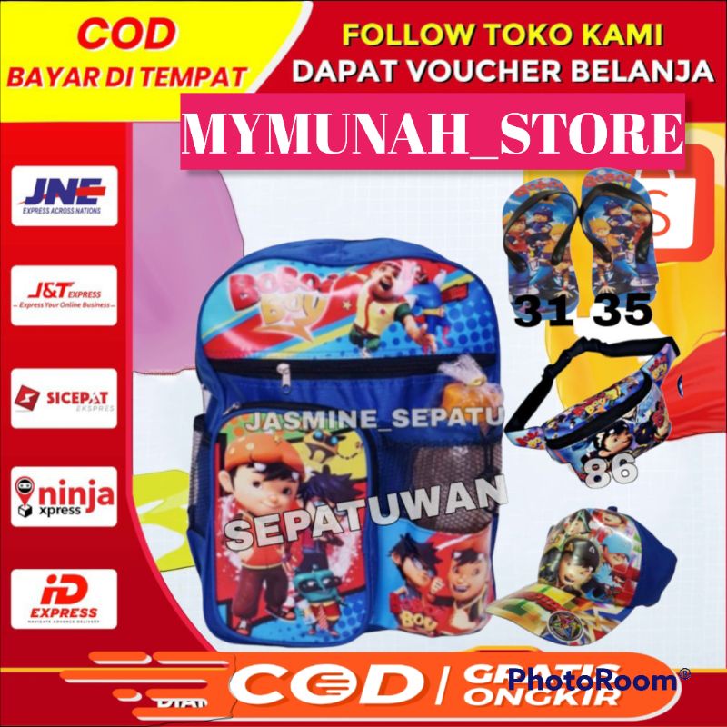 paket hemat tas ransel anak sekolah karakter Boboiboy