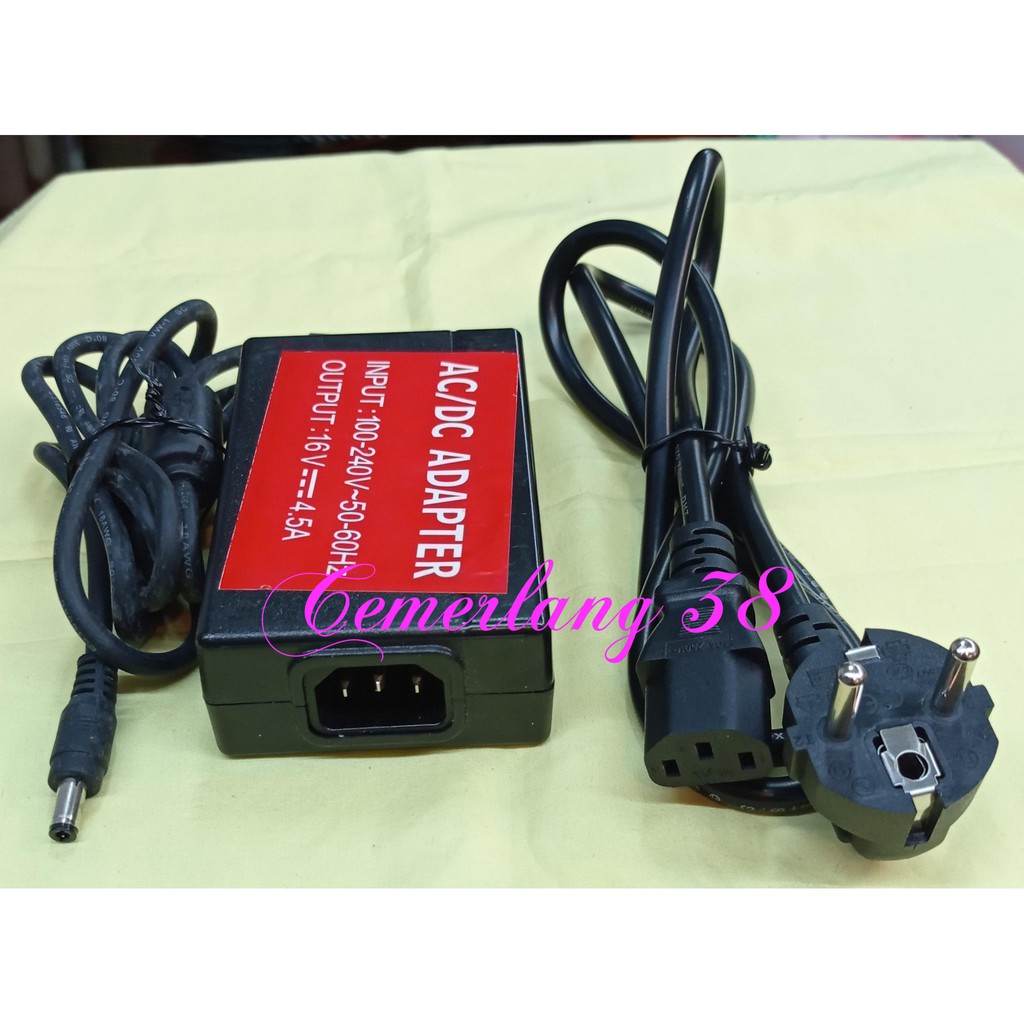 Switching Adaptor 16V 4,5A BB + Kabel Power Supply PSU 16 volt 4.5 a