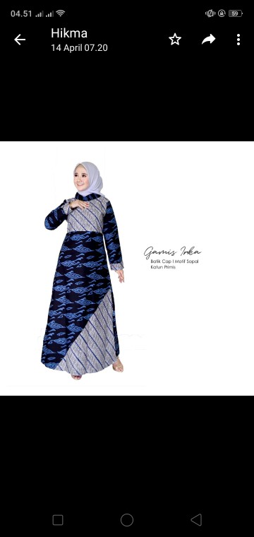 Gamis Batik Cap Irka Exclusive Faaro
