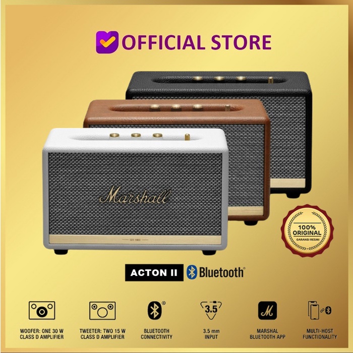 Marshall Acton II High Quality Wireless Bluetooth Speaker Black