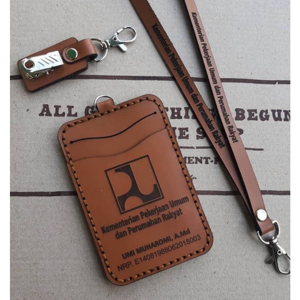 

Name Tag Id Card Kulit Custom Logo, Id Card Holder Kulit Asli Custom, Id Card Kulit Asli Name Tag