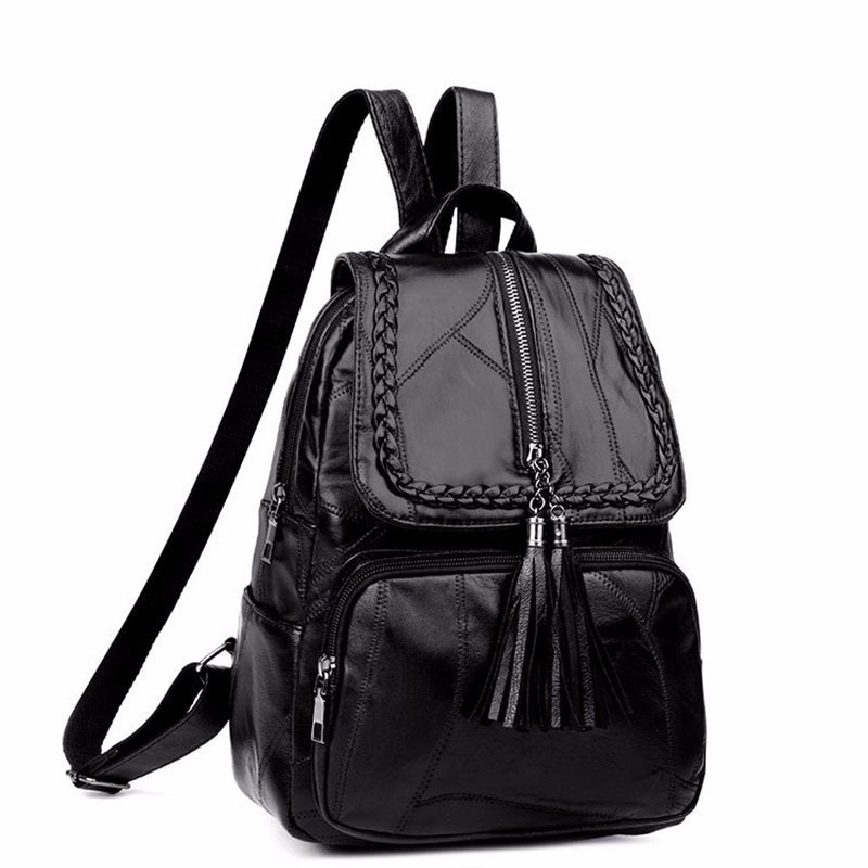 TAS RANSEL WANITA BACKPACK KULIT PREMIUM HITAM TA550B5 KAJESA GENDONG CEWEK KOREA IMPORT PUNGGUNG SEKOLAH KULIAH KERJA BATAM BRANDED KEKINIAN MURAH FASHION REMAJA