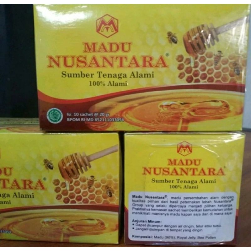 Madu Nusantara Super Sachet per box kotak isi 10 Sachet @20gr