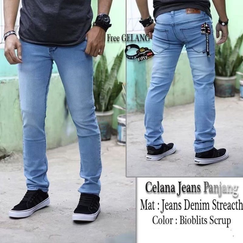 COD Celana Jeans Pria Panjang Denim Distro BIG SIZE CelanaPria JUMBO Slim Fit Jean Import Termurah