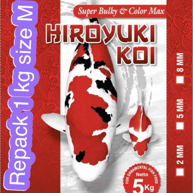Hiroyuki koi food super bulky & color repack 1 kg size M