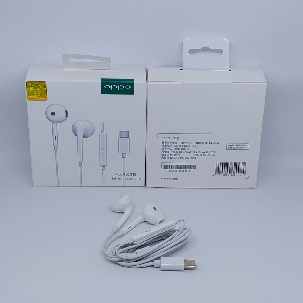 Headset Oppo Type C FIND X ORIGINAL Earphone Stereo Bass