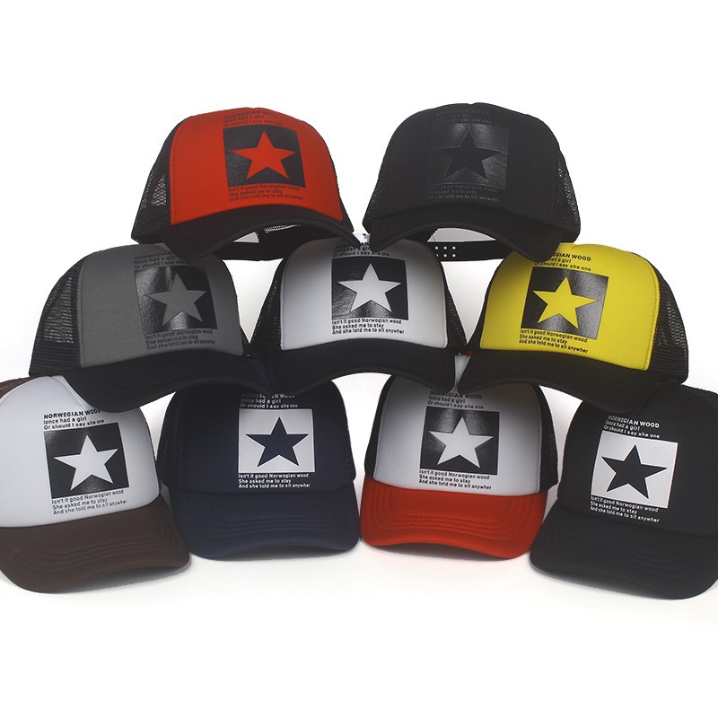 topi golf  Casual topi pria spring men's hat sun hat five-pointed star topi wanita fashion topi trucker