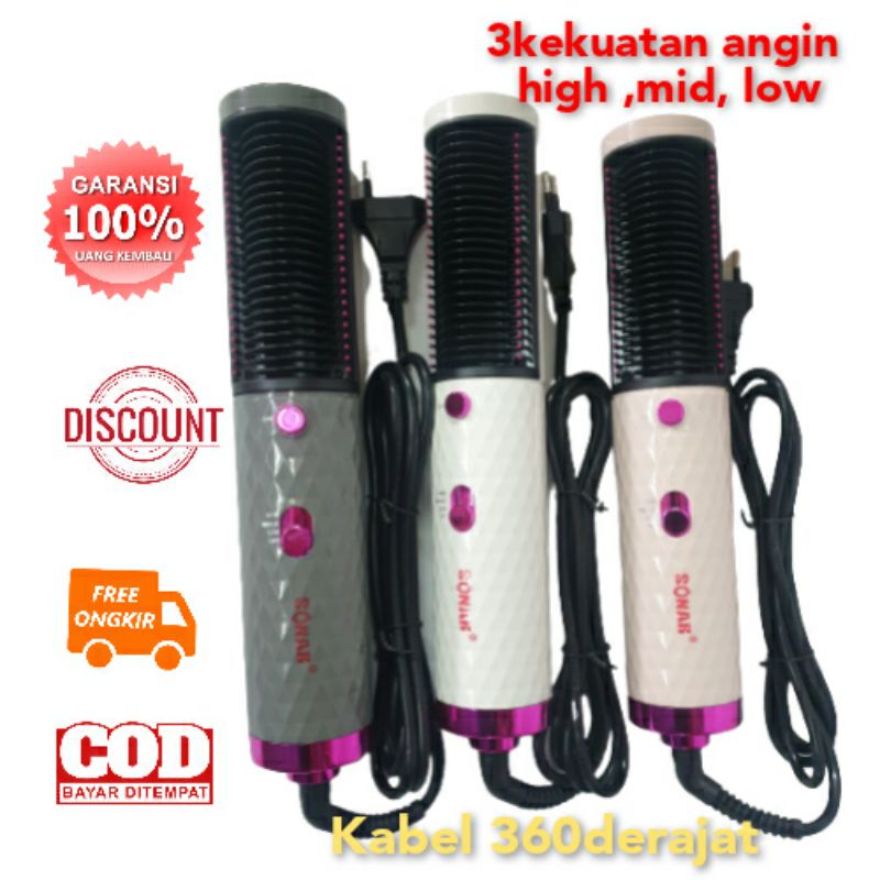 Pengering rambut sisir  hot brush hairdryer sisir blow curly Murah sonar sn5247