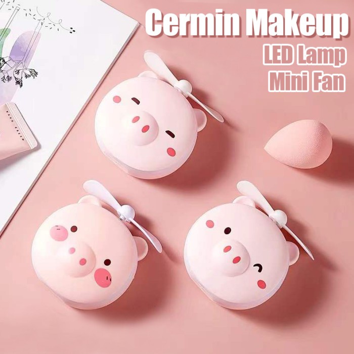 Mini Fan Cermin Makeup LED Portable Karakter 3in1 / Kipas Cermin / Kipas Cermin Led 3 in 1 / Kipas Cermin Led / Kipas Cermin Mini / Kipas Cermin Make up / Kipas Cermin Karakter Mini / Kipas Cermin Lampu / Cermin Lampu / Cermin Lampu Make Up / Cermin