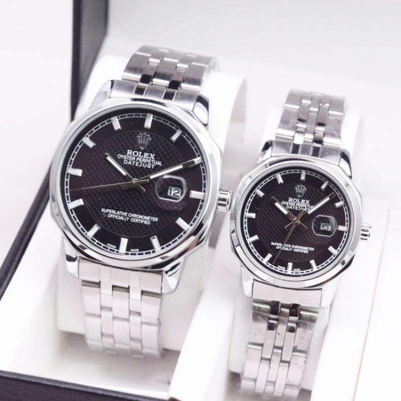 JAM TANGAN ROL EX COUPLE ANTI AIR TGL AKTIF