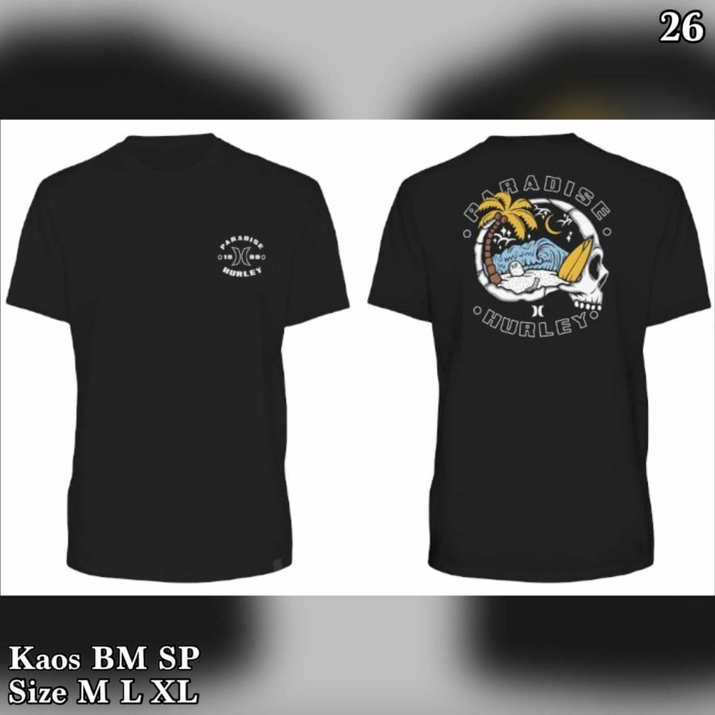 KAOS PRIA HURLEY/ KAOS DISTRO/ KAOS HURLEY/KAOS PREMIUM TSHIRT HURLEY