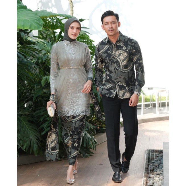 (ORI) MARIS SERIES COUPLE NEW ( sage green ) - Couple Kebaya Modern Baju Wisuda Tunangan Lamaran Terbaru Baju Batik Brokat Couple