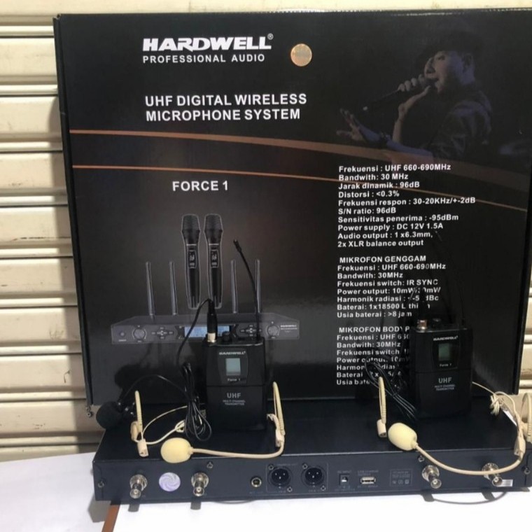 Mic Wireless Hardwell FORCE 1 Hardwell FORRCE1 Hardwell Force 1 Clip On Original