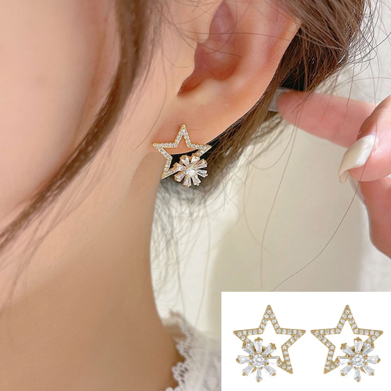 Siy Anting Tusuk Fashion Kristal Indah Untuk Wanita Gadispestadekorasi Natal