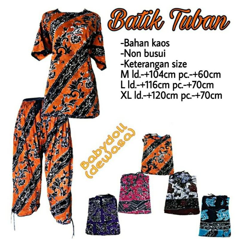 Stelan Babydoll Pendek Batik Tuban