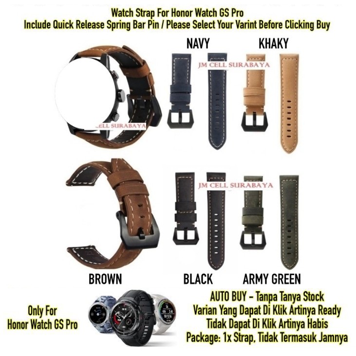 Tali Jam Watch Strap Honor Watch GS Pro - Crazy Horse Leather Kulit