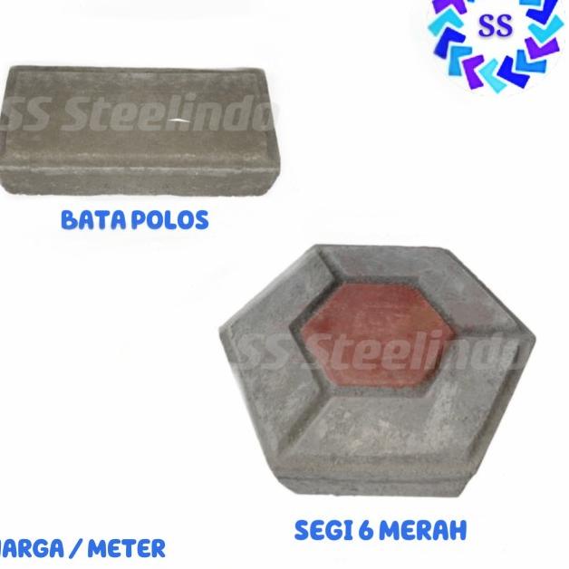 LANGSUNG KIRIM.. PAVING BLOCK - CONBLOCK MODEL SEGI 6 MERAH DAN BATA POLOS PERMETER (TEBAL 5CM DAN 6