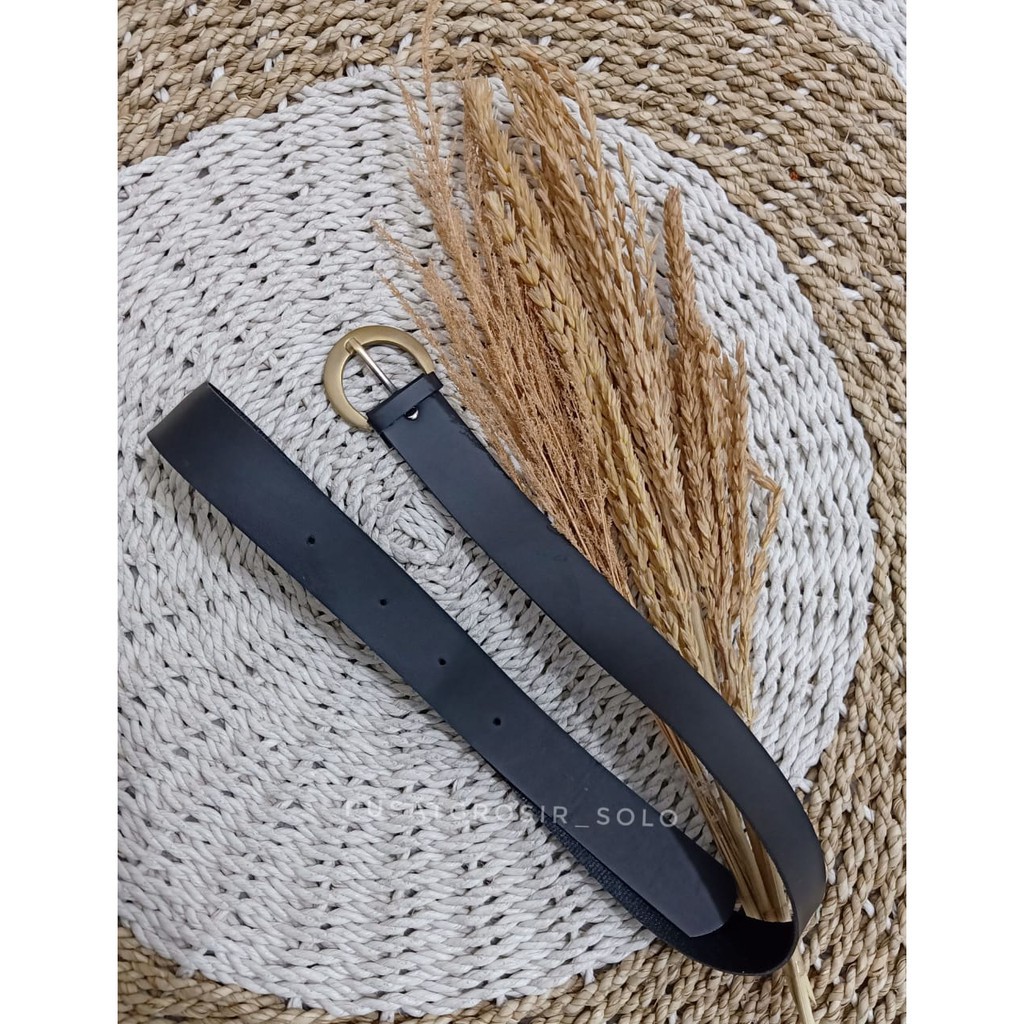 RING BELT/ KOREAN BELT/ KOREN BELT/ IKAT PINGGANG WANITA PIN GESPER PU FASHION-BELT PREMIUM HITAM