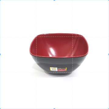 W55A7 Mangkok Melamin  Kotak  Golden Dragon - Mangkok 5,5 inc Merah Hitam